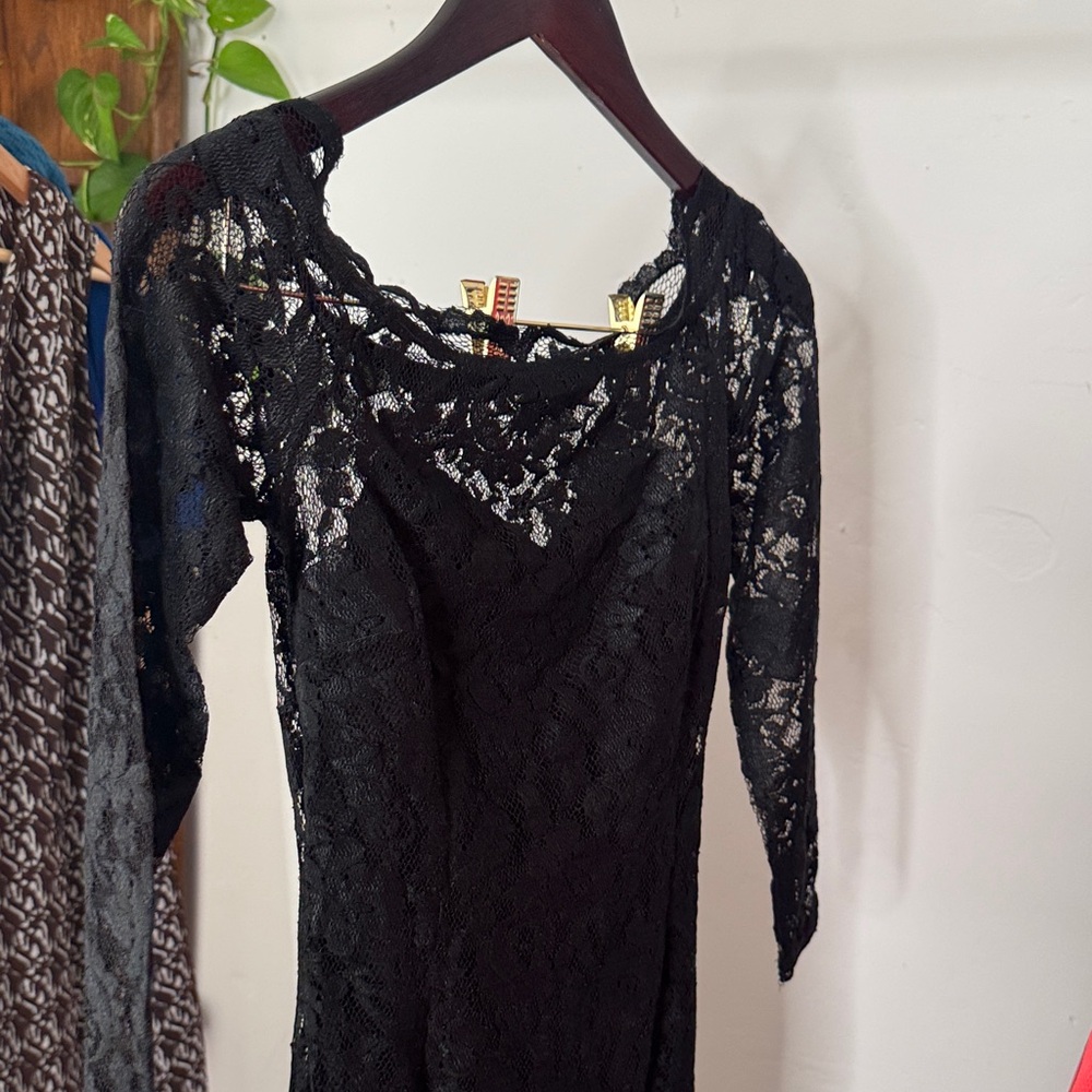 Black Lace Long Sleeve Dress NLY Trend - Picture 3 of 7